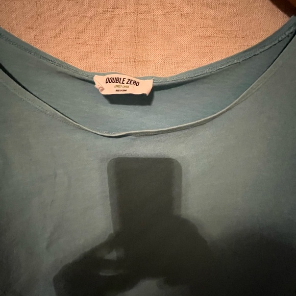 Double Zero Light Blue Women's Oversized Top Size L - Picture 2 of 4